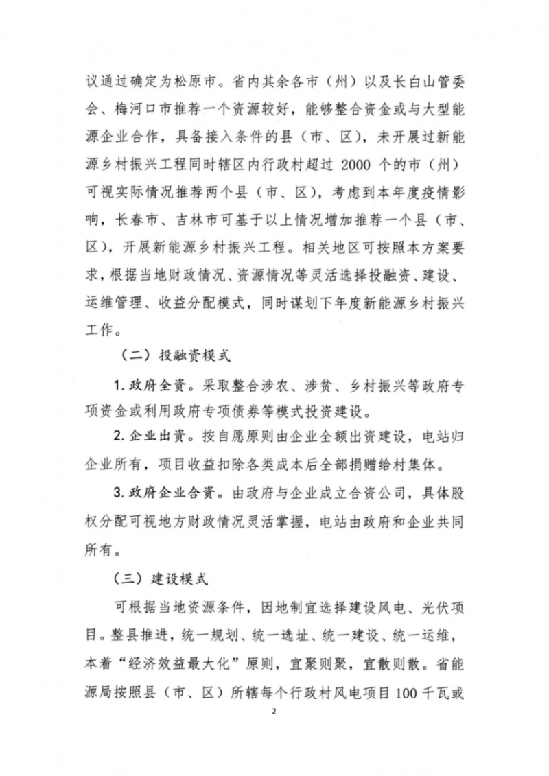 吉林省能源局發(fā)布全國首個出臺的省級“新能源+鄉(xiāng)村振興”方案！
