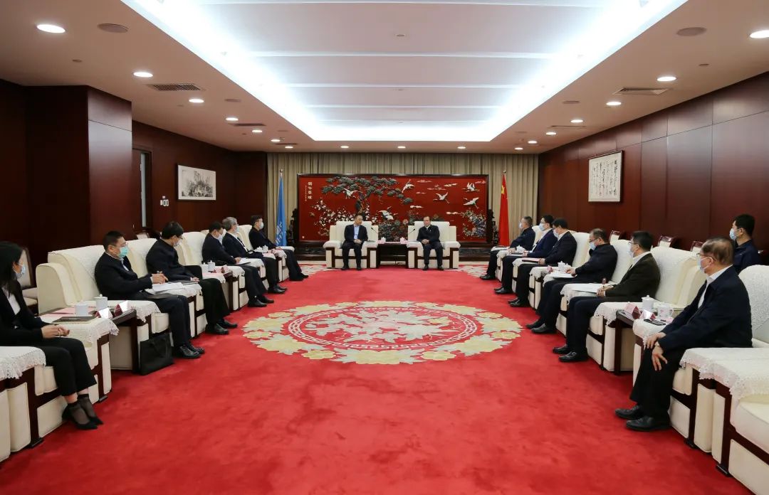 中國(guó)華電董事長(zhǎng)江毅、總經(jīng)理葉向東會(huì)見(jiàn)中國(guó)大唐董事長(zhǎng)鄒磊、總經(jīng)理劉明勝