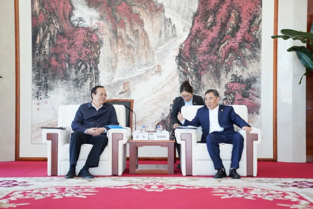 中國能建黨委書記、董事長宋海良與歐洲自然科學(xué)院院士、中國發(fā)展研究院院長王彤會談